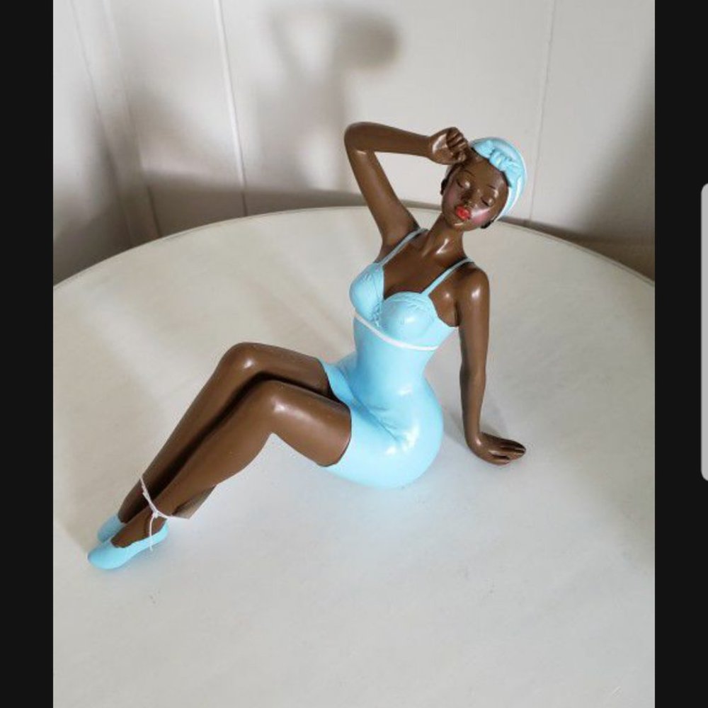 Coastal African Bathing Beauty Beach Lady